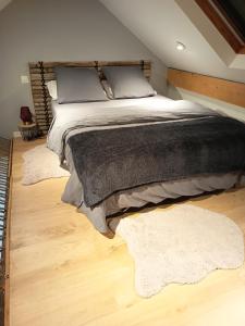 Postel nebo postele na pokoji v ubytování logement Mezzanine salon indépendant