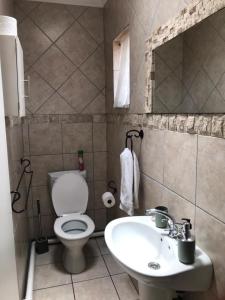 a bathroom with a toilet and a sink at TANS Garden Cottage in Centurion