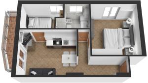 un plano del piso de un apartamento en Easy Parking - Air Conditioning - Balcony - Quiet, en Cinisello Balsamo