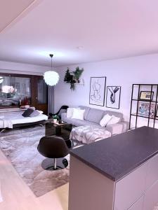 Posezení v ubytování Aurora City penthouse