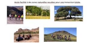 un gruppo di persone in bicicletta che percorrono un percorso ciclabile per raccogliere fondi verso un campo di montagna di ENZAHA CASTLE l a Bhalil Altre 2 foto