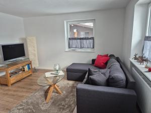 Μια τηλεόραση ή/και κέντρο ψυχαγωγίας στο Ferienwohnung Ankerplatz