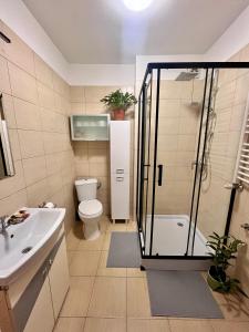 Koupelna v ubytování Na Ogrodowej między Tatrami a Gorcami