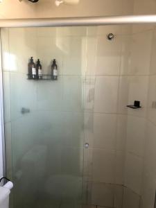 Koupelna v ubytování Kitnet em Araras