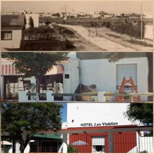 two pictures of a building and a building with a tree at Las Violetas in San Clemente del Tuyú