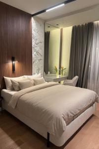 Postel nebo postele na pokoji v ubytování Belgrade Waterfront XL