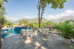 En generel udsigt til bjerge eller udsigt til bjerge taget fra villaen