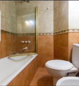 un bagno con wc, lavandino e doccia di Blue house St a Buenos Aires