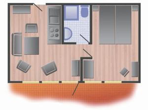 Plantegning af Wohnung 3 im Haus Wattenblick + 6 billeder
