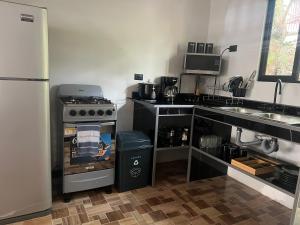 Kuchyň nebo kuchyňský kout v ubytování Live bambu