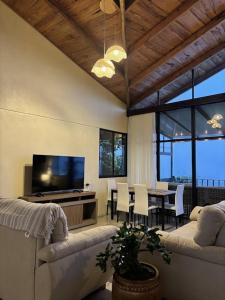 TV a/nebo společenská místnost v ubytování Mountain Retreat with Stunning view at Ube's House + 28 fotografií