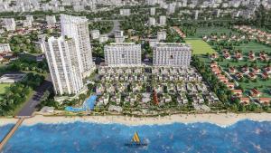 头顿Resort Aria Vũng tàu的海滩上的度假村模式