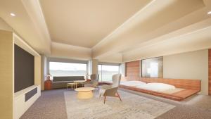 Postel nebo postele na pokoji v ubytování 嬉野温泉 枯淡嬉野