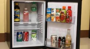 an open refrigerator filled with drinks and drinks at Hotel Camila 2 in Dipolog