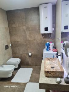 都拉斯Sara and Bora的带马桶和水槽的浴室