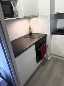 Kuchyň nebo kuchyňský kout v ubytování Functional studio in the center