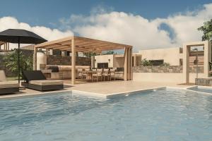 a rendering of a villa with a swimming pool at Nysa Luxury villa 3 in Anissaras