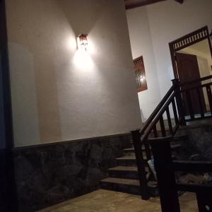 韦利格默White Walkers Villa的墙上有灯的楼梯和楼梯间