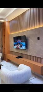 Μια τηλεόραση ή/και κέντρο ψυχαγωγίας στο 2 bedroom duplex, Ikota GRA