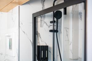 尼斯The cozy corner of Amelie的带玻璃门的浴室淋浴 更多12张照片