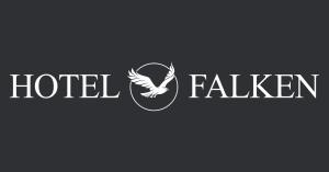 a logo for a hotel with a depiction of a bird at Gästehaus Falken in Hechingen