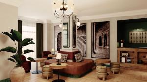 Χώρος καθιστικού στο Honest Hotel Granada