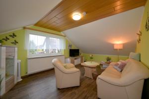 TV a/nebo společenská místnost v ubytování Ferienhaus "Am Eisenberg"- Wandern im UNESCO Biosphärenreservat Vessertal