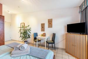 TV a/nebo společenská místnost v ubytování Albrechtshof