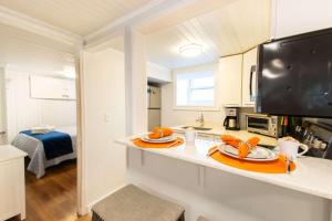 Televiisor ja/või meelelahutuskeskus majutusasutuses Condo with Wading Pool Dog Welcome +18 fotot