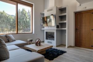 Posezení v ubytování Villa Athina Stone & Snow