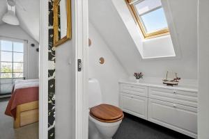 布罗FY400-Brenderup-Fyn-Strandgardsvej-233的浴室配有卫生间、水槽和天窗。 更多31张照片