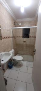 Koupelna v ubytování Hotel Centro Leste