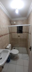 Koupelna v ubytování Hotel Centro Leste