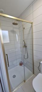 a shower with a glass door in a bathroom at Le Cocon Terracotta & Spa in Saint-Laurent-de-Médoc +18 photos