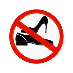 a prohibitory sign with a high heel shoe in it at Wembley Park prime location for Stadium events City break in London