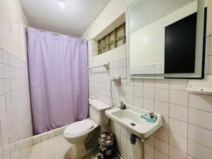 een badkamer met toilet en wastafel bij Plaza de Bolivar in Bogota