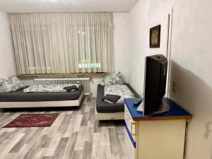 TV a/nebo společenská místnost v ubytování Pott Rooms & Flats + 18 fotografií