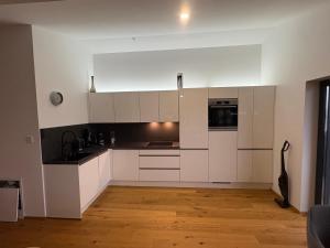 Kuchyň nebo kuchyňský kout v ubytování Traunsee Appartement 1