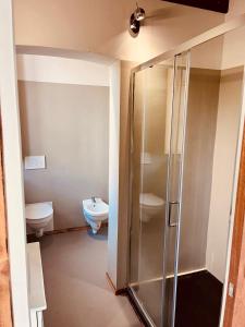 a bathroom with a shower and a toilet at La Locanda della Mandria 2 in Venaria Reale +27 photos