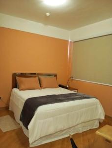 Postel nebo postele na pokoji v ubytování Flat completo no hotel Comfort em Alphaville