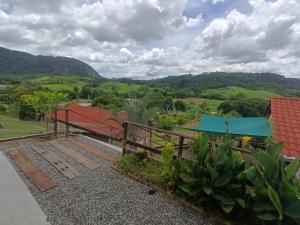 a view from the roof of a house at Chácara Aricanga in Aracruz