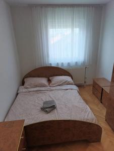 una camera da letto con un letto grande con una finestra di Stan na dan Brčko a Brčko