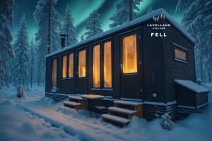 Lapland Landscape XL Cabin with Nature View, Sauna, Fireplace & Kitchen, Sodankylä, Luosto, Fell Village v zimě