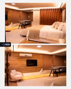 Ένα ή περισσότερα κρεβάτια σε δωμάτιο στο Hotel Arezzu