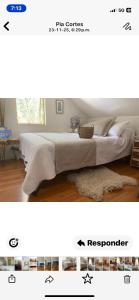 two pictures of a bedroom with a bed in a room at habitaciones exclusivas in Curicó