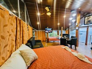 Χώρος καθιστικού στο Cabaña El Varadero