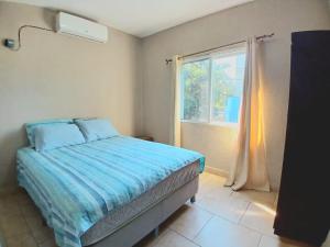 a bedroom with a bed and a window at Serenity Luxury Villa in Sandy Bay