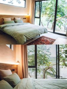 Postel nebo postele na pokoji v ubytování Great Wall yard