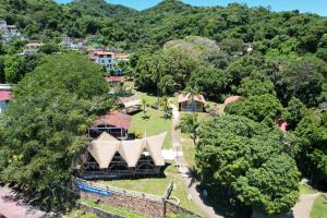 an aerial view of a village with trees and houses at Hotel San Pedro de Taboga in Taboga