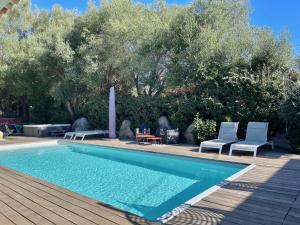 Bazén v ubytování meli melo nebo v jeho okolí